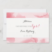 あなたは私のメイド・オブ・オーナー（花嫁付き添い人）ピンクウォーター色になる 招待状 (裏面)