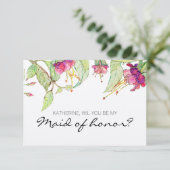 あなたは私のメイド・オブ・オーナー(花嫁付き添い人)ピンクボホフローラ 招待状 (スタンド正面)