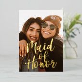 あなたは私のメイド・オブ・オーナー(花嫁付き添い人)フォイル招待状 箔招待状 (立ち正面)