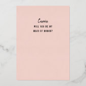 あなたは私のメイド・オブ・オーナー(花嫁付き添い人)フォイル招待状 箔招待状 (裏面)