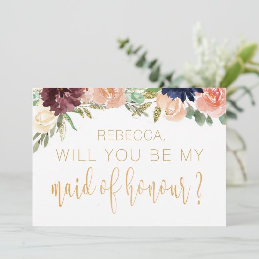 あなたは私のメイド・オブ・オーナー(花嫁付き添い人)ブルゴーニュフローラか 招待状 (スタンド正面)