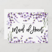 あなたは私のメイド・オブ・オーナー（花嫁付き添い人）ボホラベンダーフローラ 案内ポストカード (正面/裏面)