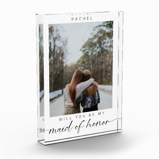 あなたは私のメイド・オブ・オーナー（花嫁付き添い人）ミニマリスト写真シックに フォトブロック (左)