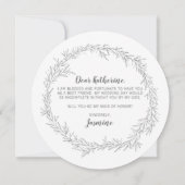 あなたは私のメイド・オブ・オーナー(花嫁付き添い人)モダン植物葉だろうか 招待状 (裏面)