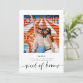 あなたは私のメイド・オブ・オーナー(花嫁付き添い人)写真の提案カードになる 招待状 (スタンド正面)