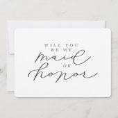 あなたは私のメイド・オブ・オーナー（花嫁付き添い人）写真の提案カードになる 招待状 (裏面)