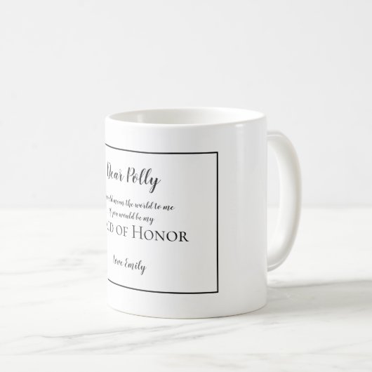 あなたは私のメイド・オブ・オーナー（花嫁付き添い人）/名前/黒い文字 コーヒーマグカップ (正面右)
