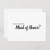 あなたは私のメイド・オブ・オーナー(花嫁付き添い人)招待ミニマリストになる インビテーションポストカード (正面/裏面)