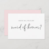 あなたは私のメイド・オブ・オーナー(花嫁付き添い人)提案カードか 招待状 (正面/裏面)