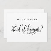 あなたは私のメイド・オブ・オーナー（花嫁付き添い人）提案カードか 招待状 (正面/裏面)