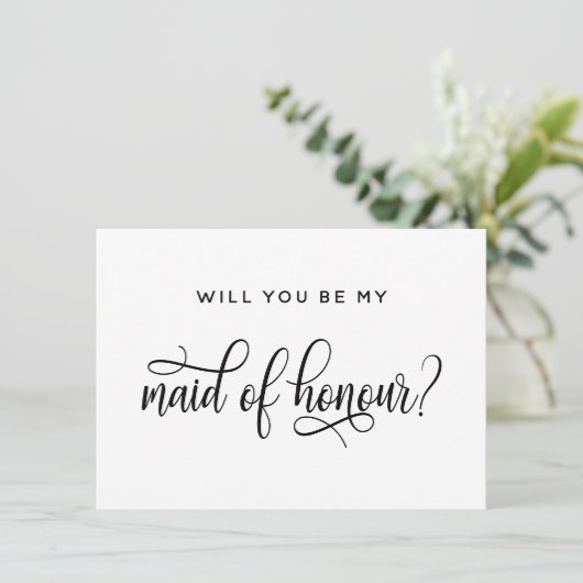 あなたは私のメイド・オブ・オーナー（花嫁付き添い人）提案カードか 招待状 (スタンド正面)