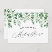 あなたは私のメイド・オブ・オーナー(花嫁付き添い人)提案カードか 案内ポストカード (正面/裏面)