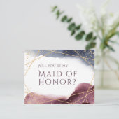 あなたは私のメイド・オブ・オーナー（花嫁付き添い人）水の色ジオメトリック 招待状 (スタンド正面)
