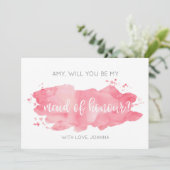 あなたは私のメイド・オブ・オーナー（花嫁付き添い人）水色ピンクカードになる 招待状 (スタンド正面)