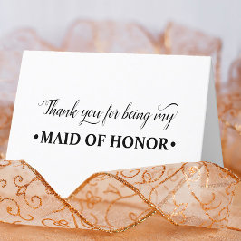 あなたは私のメイド・オブ・オーナー（花嫁付き添い人）結婚披露宴ありがとう サンキューカード