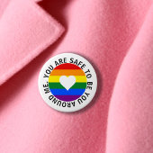 あなたは私のレインボーのまわりにハートなら大丈夫 缶バッジ