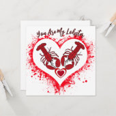 あなたは私のロブスターおもしろいラブ記念日カード カード (正面/裏面インサイチュ)