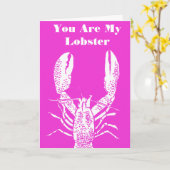あなたは私のロブスターブライトピンクバレンタインデー カード (黄色い花)