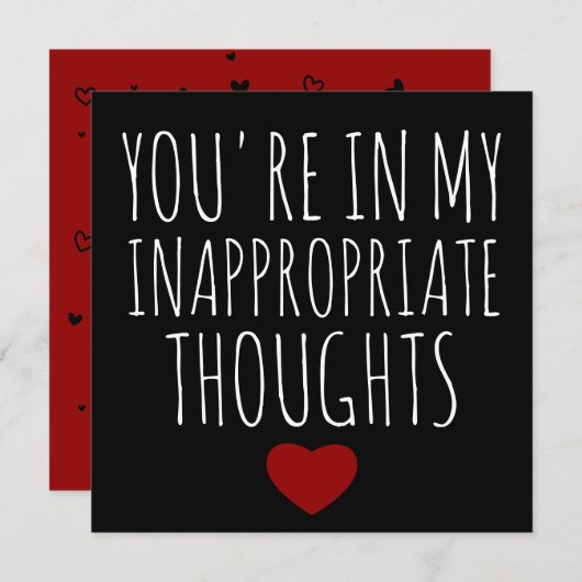 あなたは私の不適切な考えでバレンタイン シーズンカード (正面/裏面)