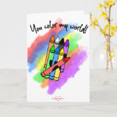 あなたは私の世界のバレンタインデーのカードを色づける カード (黄色い花)