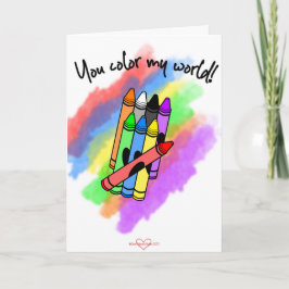 あなたは私の世界のバレンタインデーのカードを色づける カード