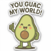 あなたは私の世界を引き付ける。キュートおもしろいかわいいアボカドプン シール (正面)