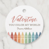 あなたは私の世界クレヨンキッズバレンタインデーを色づける フェイバータグ (正面)