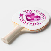 あなたは私の世界ピンクのロマンチックな地球のハートデザイン 卓球ラケット (正面アングル)