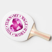あなたは私の世界ピンクのロマンチックな地球のハートデザイン 卓球ラケット (横)