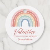 あなたは私の世界レインボーキッズバレンタインデーを色づけ フェイバータグ (正面)
