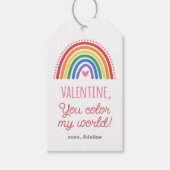 あなたは私の世界レインボーバレンタインの日を彩る ギフトタグ (正面)