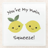 あなたは私の主な絞りレモン ガラスコースター (正面)