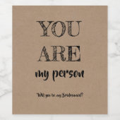 あなたは私の人である – ブリデズメおもしろいイド提案 ワインラベル (シングルラベル)