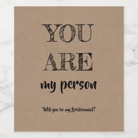あなたは私の人である – ブリデズメおもしろいイド提案 ワインラベル (シングルラベル)