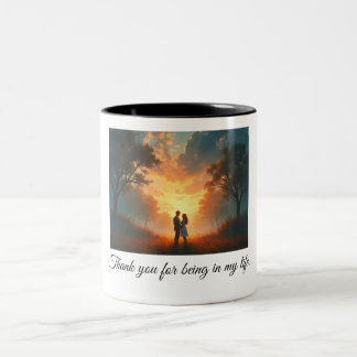 あなたは私の人生にいてくれてありがとう ツートーンマグカップ