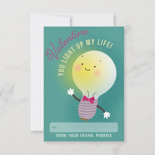 あなたは私の人生の教室のバレンタインを照らし出す 招待状 (正面)