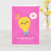 あなたは私の人生を明るくする かわいい電球 カード (黄色い花)