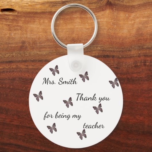あなたは私の先生モザイク蝶をありがとう キーホルダー (正面)