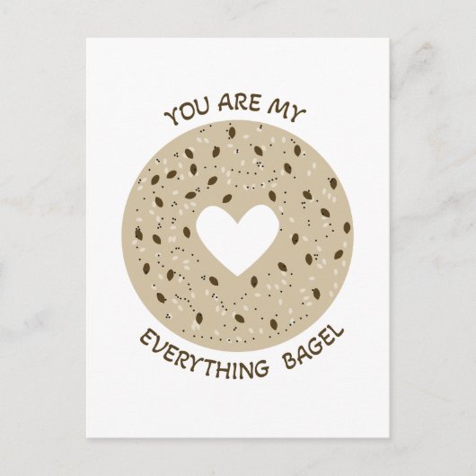 あなたは私の全てのベーグルである – バおもしろいレンタインカード ポストカード (正面)