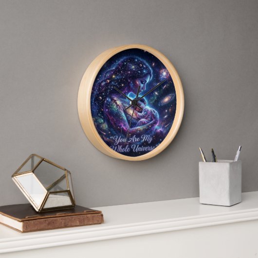 あなたは私の全宇宙 コズミックマザーベイビー ギャラクシー 壁時計 (オフィス)