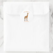 あなたは私の動物園熱狂するサファリおもしろいアニマルプンをキリン ラウンドシール (バッグ)