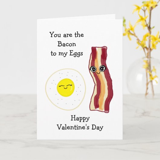あなたは私の卵のバレンタインデーのベーコン カード (黄色い花)