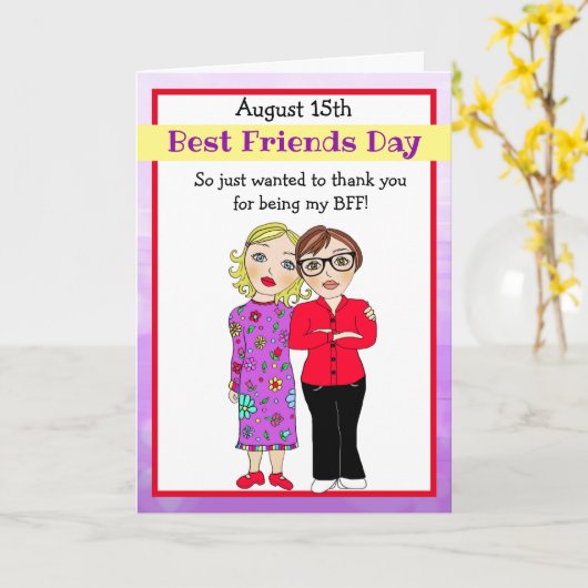 あなたは私の友人パープル最高のカードしてくれてありがとう カード (黄色い花)