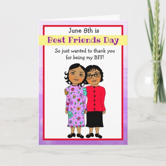 あなたは私の友人パープル最高のカードしてくれてありがとう カード (正面)