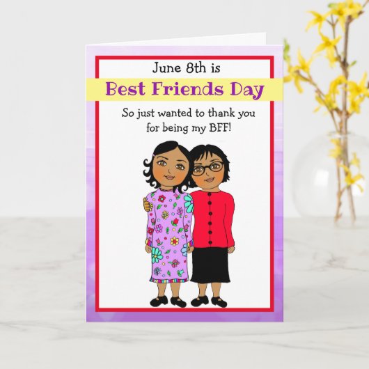 あなたは私の友人パープル最高のカードしてくれてありがとう カード (黄色い花)