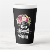 あなたは私の友達になってくれてありがとう カフェラテマグ (正面)