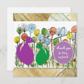 あなたは私の友達になってくれてありがとう サンキューカード (正面/裏面)