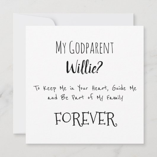 あなたは私の名親になれますか。足生まれたばかりの提案 カード (裏面)