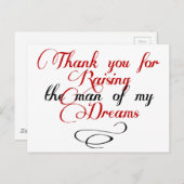 あなたは私の夢の男を育ててくれてありがとう ポストカード (正面/裏面)