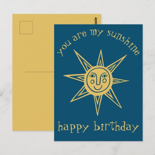 あなたは私の太陽です お誕生日おめでとう カスタム ポストカード (正面/裏面)